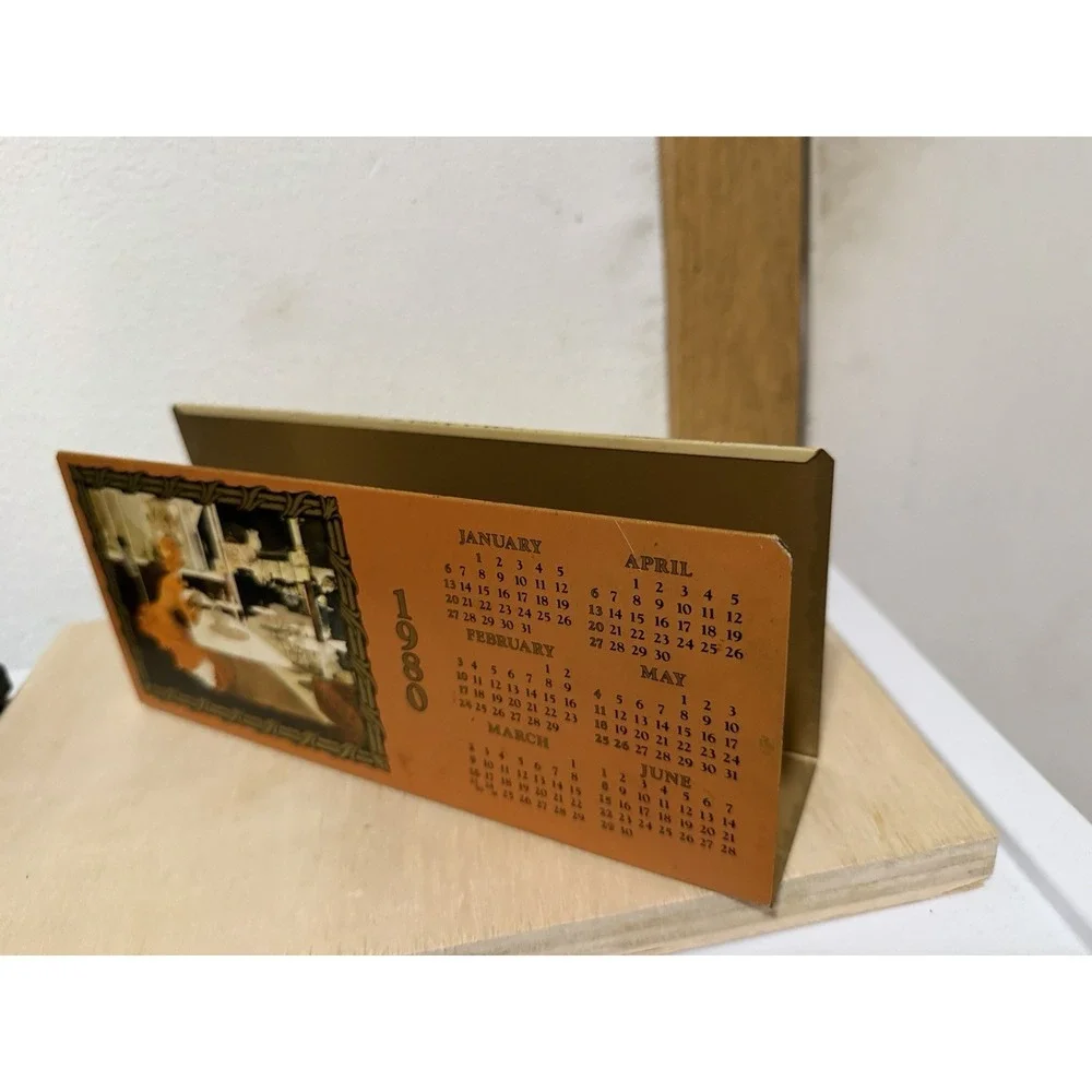 Lithograph J L Clark 1980 letter holders/calendar Sarah Bernhardt Cafe De La